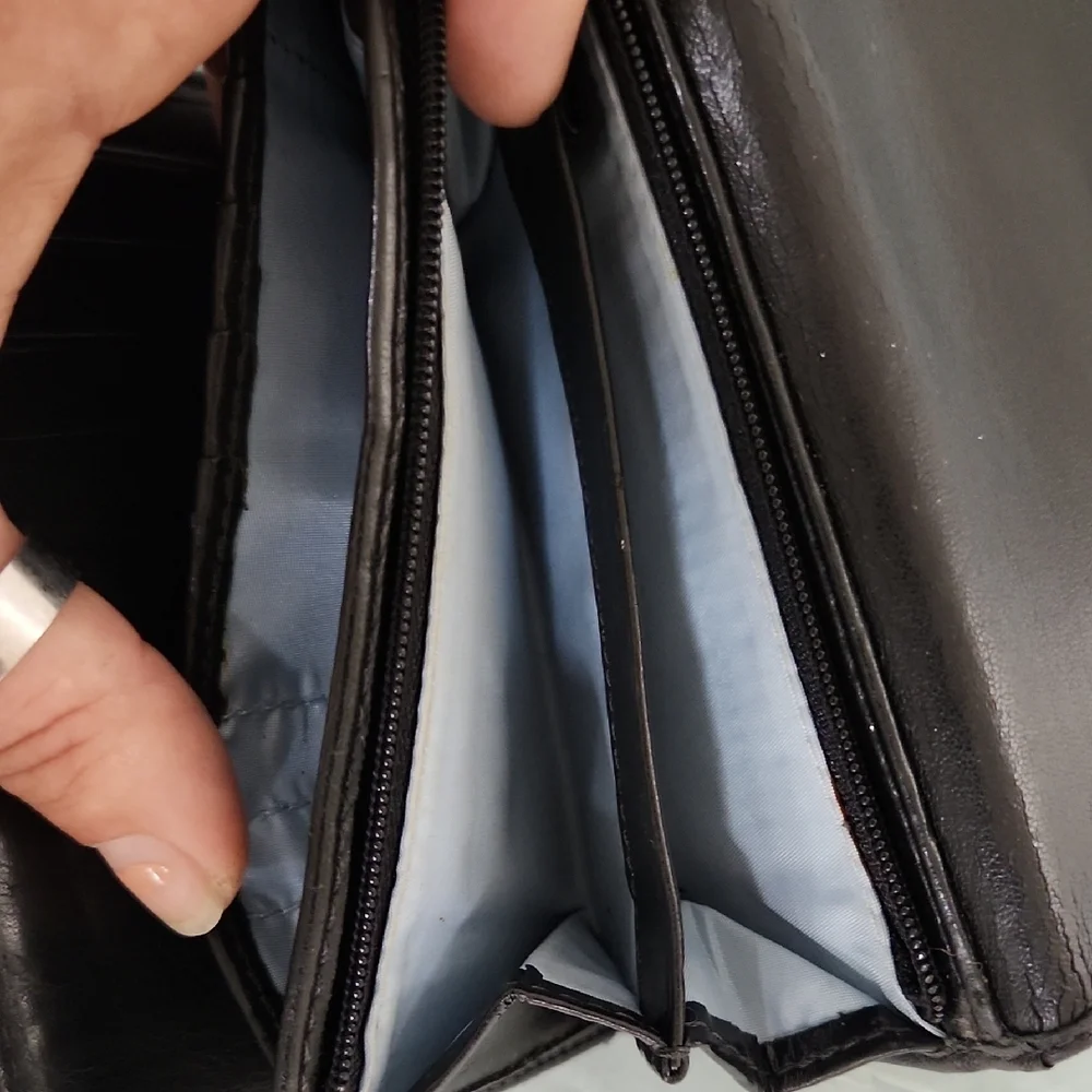 Coach Black Leather Buckle Wallet